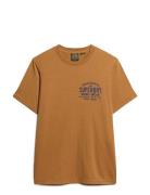 Machined Goods Workwear Tee Tops T-shirts Short-sleeved Brown Superdry