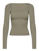 Studio Ballerina Long Sleeve Sport T-shirts & Tops Long-sleeved Khaki ...