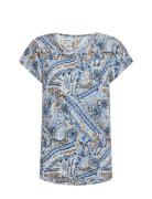 Sc-Fatana Tops T-shirts & Tops Short-sleeved Blue Soyaconcept