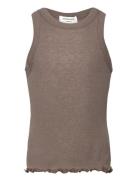 Wool Top Tops T-shirts Sleeveless Brown Rosemunde Kids