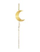 Half Moon Earring With Pearl Chain Øredobber Smykker Gold Jane Koenig