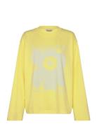 Reunat Unikko Placement Tops T-shirts & Tops Long-sleeved Yellow Marim...