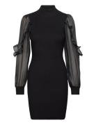 Krista Organza Puff Slv Dress Kort Kjole Black French Connection