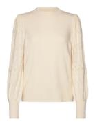 Vmmlim Ls Highneck Pullover Ga Tops Knitwear Jumpers Cream Vero Moda M...