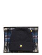 Checked Lambswool Scarf And Beanie Set Accessories Headwear Beanies Na...