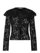 Tolpa Lace Black Blouse Tops Blouses Long-sleeved Black ALOHAS