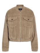 Nmcord Jade L/S Bomber Corduroy Jacket Bomberjakke Beige NOISY MAY