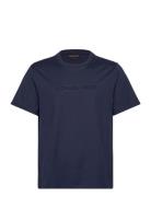 Embossed Logo Tee Tops T-shirts Short-sleeved Blue Michael Kors