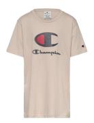 Crewneck T-Shirt Sport T-shirts Short-sleeved Beige Champion