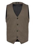 Brendon Jersey Waistcoat Dressvest Brown Clean Cut Copenhagen