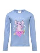 Tshirt Tops T-shirts Long-sleeved T-shirts Blue Lilo & Stitch