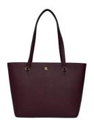 Crosshatch Leather Medium Karly Tote Bags Totes Burgundy Lauren Ralph ...