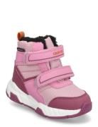 Boots W. Velcro, Wp Vinterstøvletter Med Borrelås Pink Color Kids