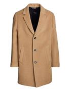 Dc Wool Mix Coat Ullfrakk Frakk Beige Tommy Hilfiger