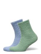 2P Ino Solid Fluffy Socks Lingerie Socks Regular Socks Green Hunkemöll...