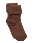 Anklesock 2/2 Pad Baby Socks & Tights Baby Socks Brown Mp Denmark