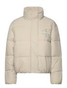 Chenille Monologo Puffer Fôret Jakke Cream Calvin Klein Jeans