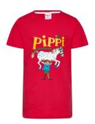 Pippi T-Shirt Tops T-shirts Short-sleeved Red Pippi Langstrømpe