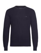 Herringb Structure C Nk Tops Knitwear Round Necks Navy Tommy Hilfiger