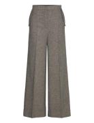 Mini Check Wide Leg Pants - Inja Bottoms Trousers Wide Leg Brown Raben...