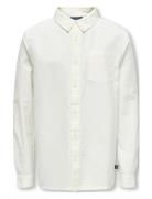 Kobrasmus L/S Oxford Shirt Wvn Tops Shirts Long-sleeved Shirts White K...