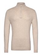 Hco. Guys Sweaters Tops Knitwear Half Zip Jumpers Beige Hollister