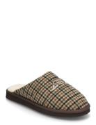 Truman Houndstooth Padded Slipper Slippers Tøfler Brown Les Deux