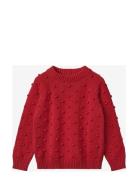 Bon Dot Pullover Tops Knitwear Pullovers Red Fliink