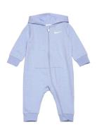 Nike Baby Essentials Hooded Coverall Langermet Bodysuit Blue Nike