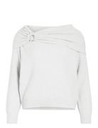 Vikenya L/S Off Shoulder Knit Top/Ka Tops T-shirts & Tops Long-sleeved...