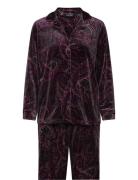 Lrl L/S Notch Collar Long Pant Pj Set Pyjamas Purple Lauren Ralph Laur...