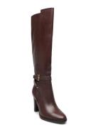 Manchester Burnished Leather Tall Boot Høye Støvletter Brown Lauren Ra...