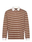 Mahaig Rugby Stripe Tops Polos Long-sleeved Brown Matinique