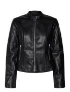 Zipped Biker Jacket Skinnjakke Skinnjakke Black Mango