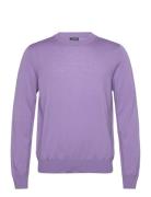 Keane Light Merino Crew Neck Tops Knitwear Round Necks Purple J. Linde...