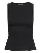 Smock Top Tops T-shirts & Tops Sleeveless Black Weekday