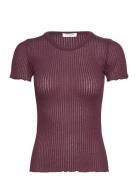 Rwbelize Ss O-Neck T-Shirt Tops T-shirts & Tops Short-sleeved Burgundy...