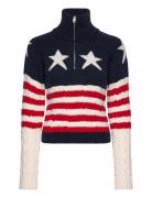 Tjw 1/4 Zip Rwb Star Sweater Ext Tops Knitwear Jumpers Navy Tommy Jean...