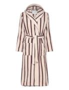 Rwadamo Striped Hooded Robe Morgenkåpe Beige Rosemunde