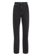 High Rise Straight Bottoms Jeans Straight-regular Black Calvin Klein J...