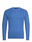 5/1 Roving Cotton-Lsl-Plo Designers Knitwear Round Necks Blue Polo Ral...