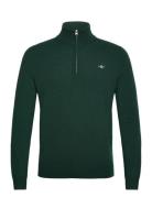 Extrafine Lambswool Half Zip Tops Knitwear Half Zip Jumpers Green GANT