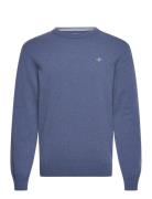 Superfine Lambswool C-Neck Tops Knitwear Round Necks Blue GANT