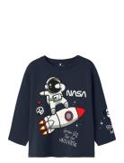 Nmmdalum Nasa Ls Nreg Top Nas Tops T-shirts Long-sleeved T-shirts Navy...