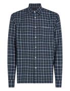 Brushed Linen Gingham Rf Shirt Tops Shirts Casual Navy Tommy Hilfiger