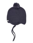 Bonnet Wool Knit W. Pompom Accessories Headwear Hats Beanie Navy Hutte...