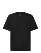 S/S Crew Neck Tops T-shirts Short-sleeved Black Calvin Klein