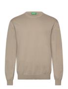 Sweater L/S Tops Knitwear Round Necks Beige United Colors Of Benetton