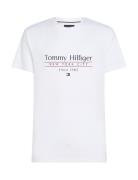 Hilfiger Center Stack Tee Tops T-shirts Short-sleeved White Tommy Hilf...