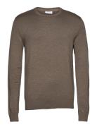 Ecovero L/S O-Neck Knit Tops Knitwear Round Necks Grey Lindbergh